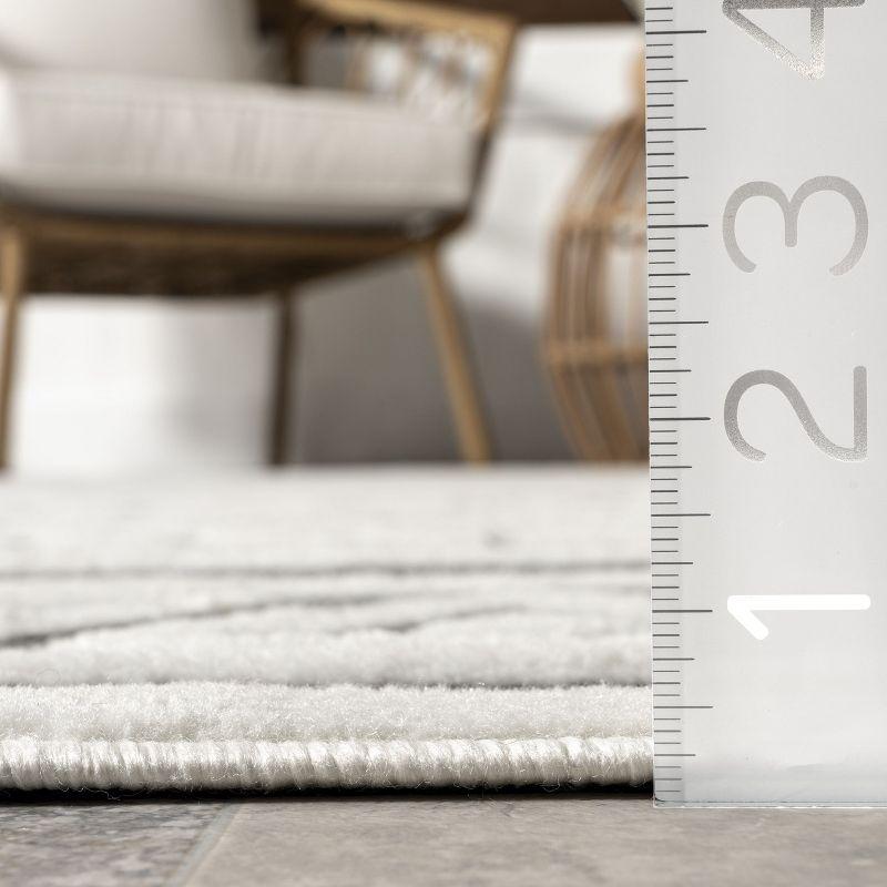 Nuloom Lanelle Geometric 5x8 Indoor/Outdoor Area Rug for Living Room Patio Deck Front Porch Kitchen, Grey/Ivory