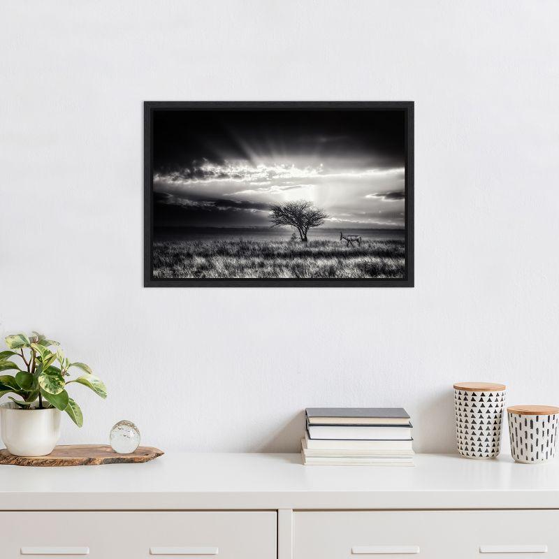 Amanti Art sunrise with hartebeest by Piet Flour Canvas Wall Art Print Framed 23-in. x 16-in.