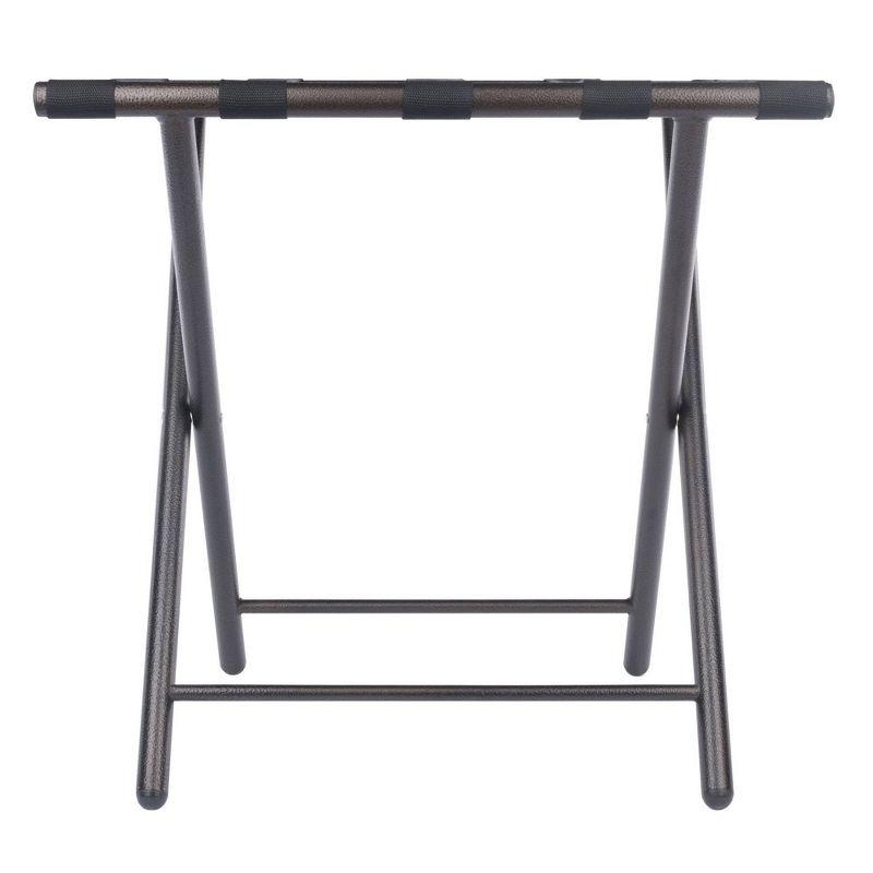 Tavin Luggage Rack Folding Straight Leg Black - Winsome: Guest Room Suitcase Stand, No Assembly Required