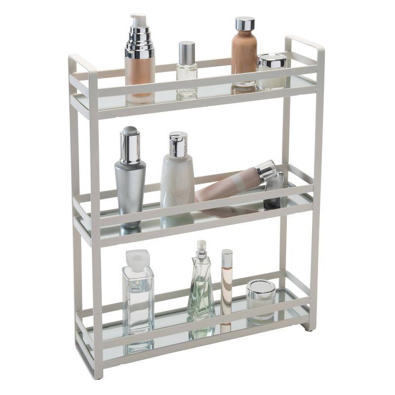 White 3-Tier Slim Wire Frame Vanity Spice Rack