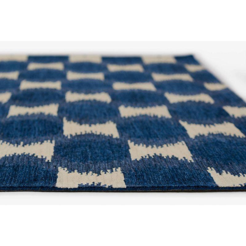 Momeni 8'x10' Leiden Ikat Handtufted Area Rug Navy Blue: Wool, Medium Pile, Classic Pattern, Indoor Use, Rectangle Shape