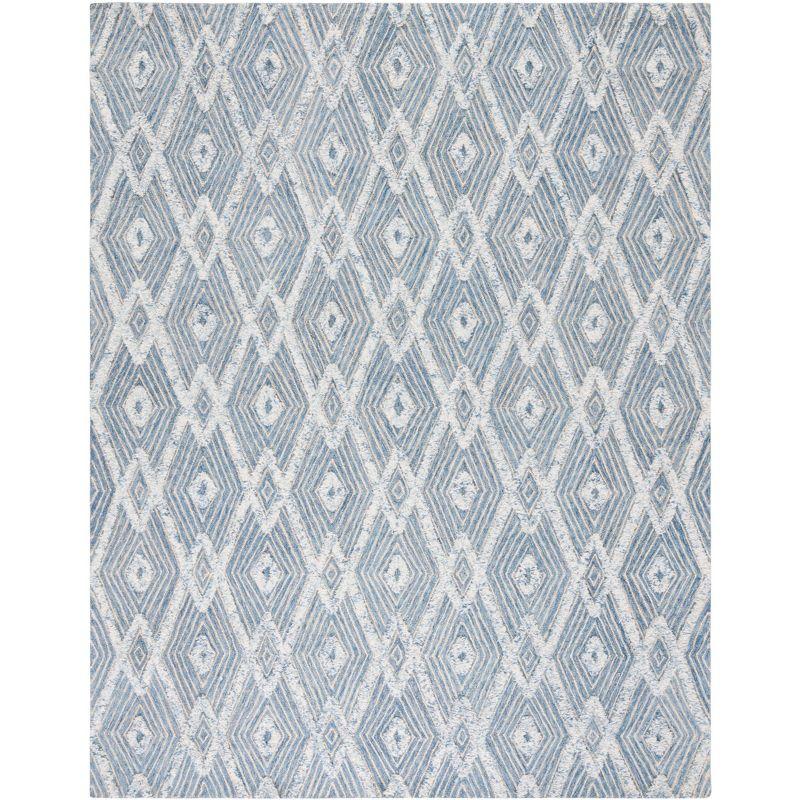 Hand-Knotted Serenity Blue Wool Area Rug - 59"x7"