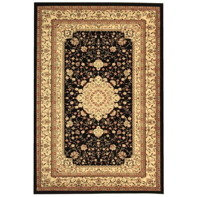 Lyndhurst LNH213 Power Loomed Area Rug - Black/Ivory - 4'x6' - Safavieh.