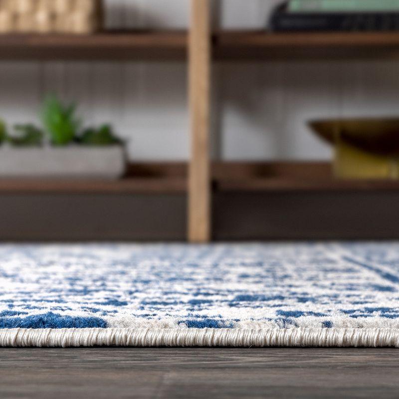 Blue Synthetic Reversible Rectangular 8' x 10' Area Rug