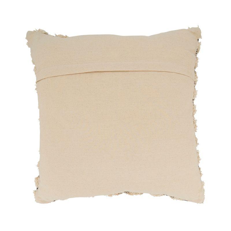 Natural Diamond Tufted Cotton Throw Pillow, 20" Square