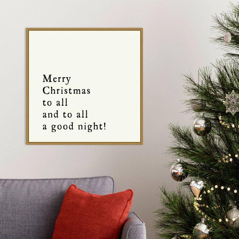 22" x 22" Merry Christmas To All Framed Wall Canvas - Amanti Art