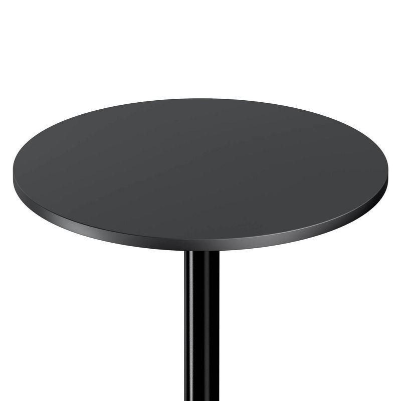 Winsome Obsidian Pub Table Bar Height Wood/Black: Contemporary Round Pedestal, MDF Composite