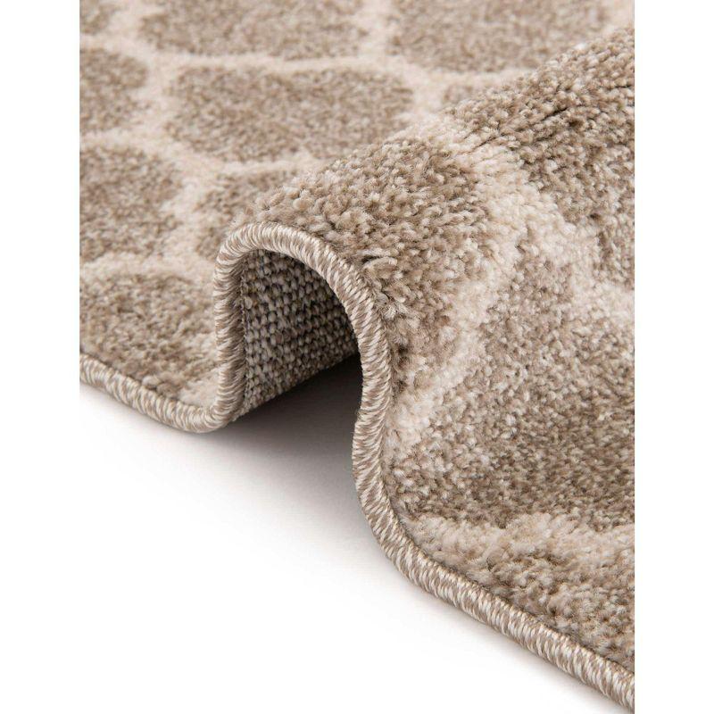 Unique Loom 4' 1 x 6' 1 Trellis Philadelphia Light Brown Area Rug