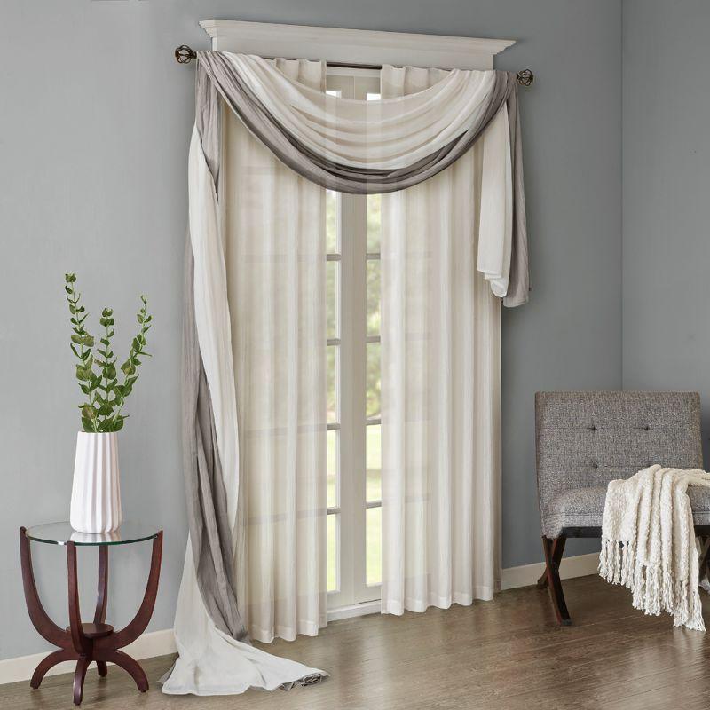 Madison Park Harper Solid Crushed Curtain Panel Pair (Set of 2)