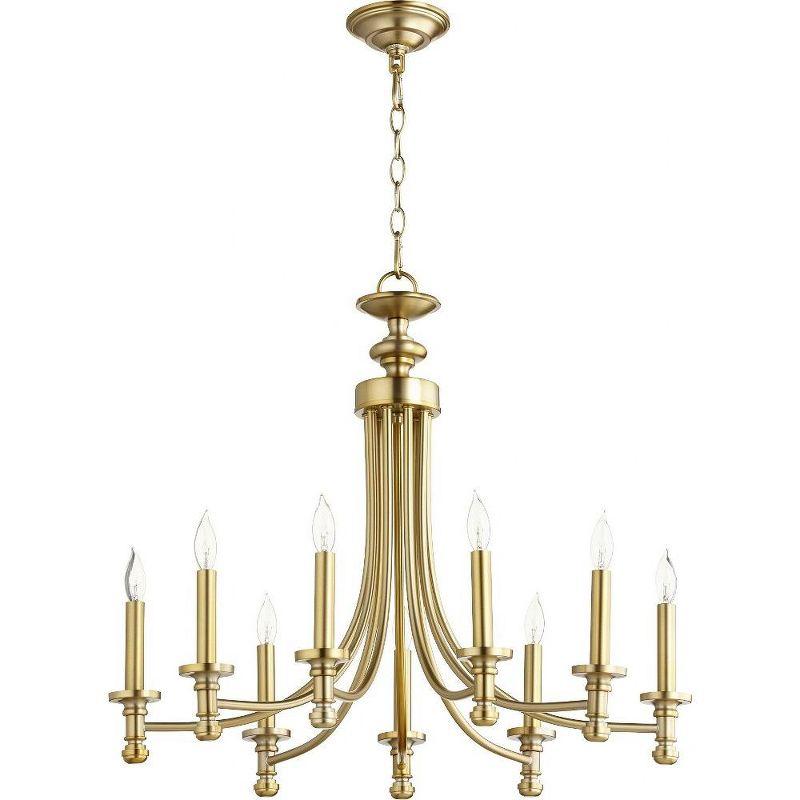 Aged Brass Crystal 9-Light Candle Chandelier