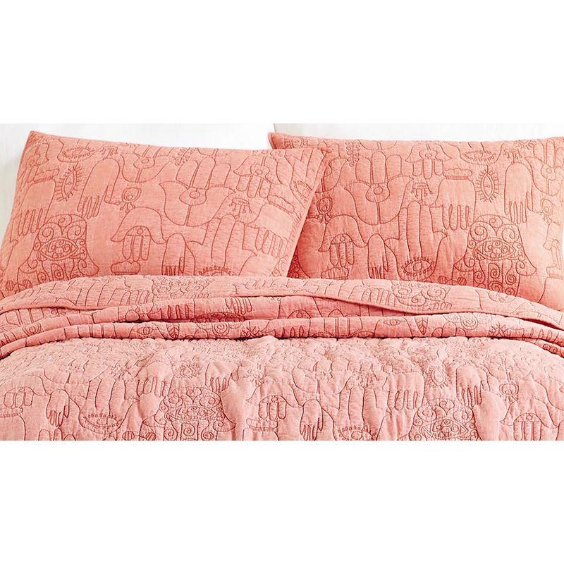 Jungalow Hamsa Solid Embroidered 3-Piece Quilt Set