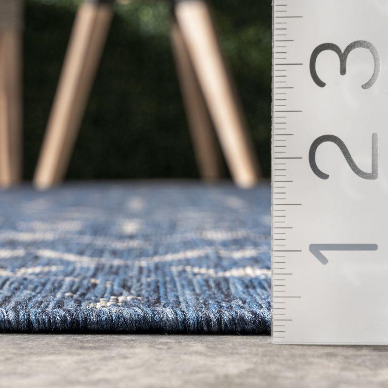 Nuloom Grayson Trellis 5x8 Indoor/Outdoor Area Rug for Living Room Patio Deck Front Porch Kitchen, Blue/Ivory