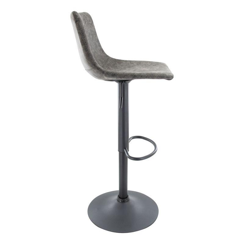 LeisureMod Tilbury Modern Adjustable Bar Stool With Footrest & 360-Degree Swivel Set of 2