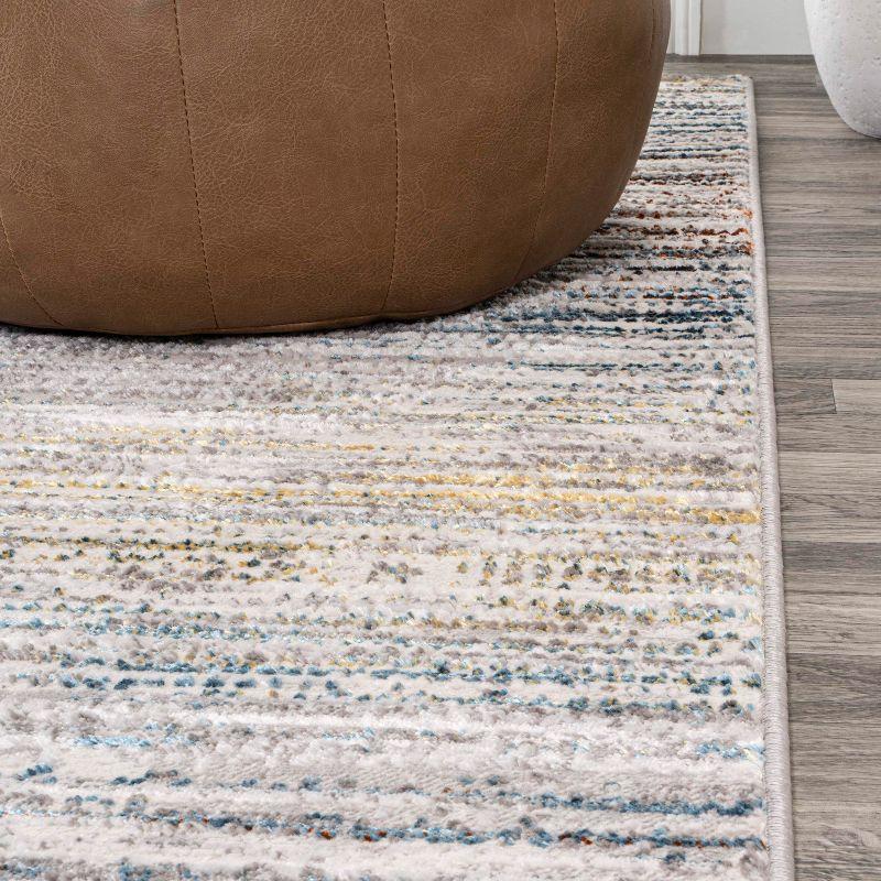 JONATHAN Y Loom Modern Strie'  Gray/Blue/Orange 3 ft. x 5 ft. Area Rug