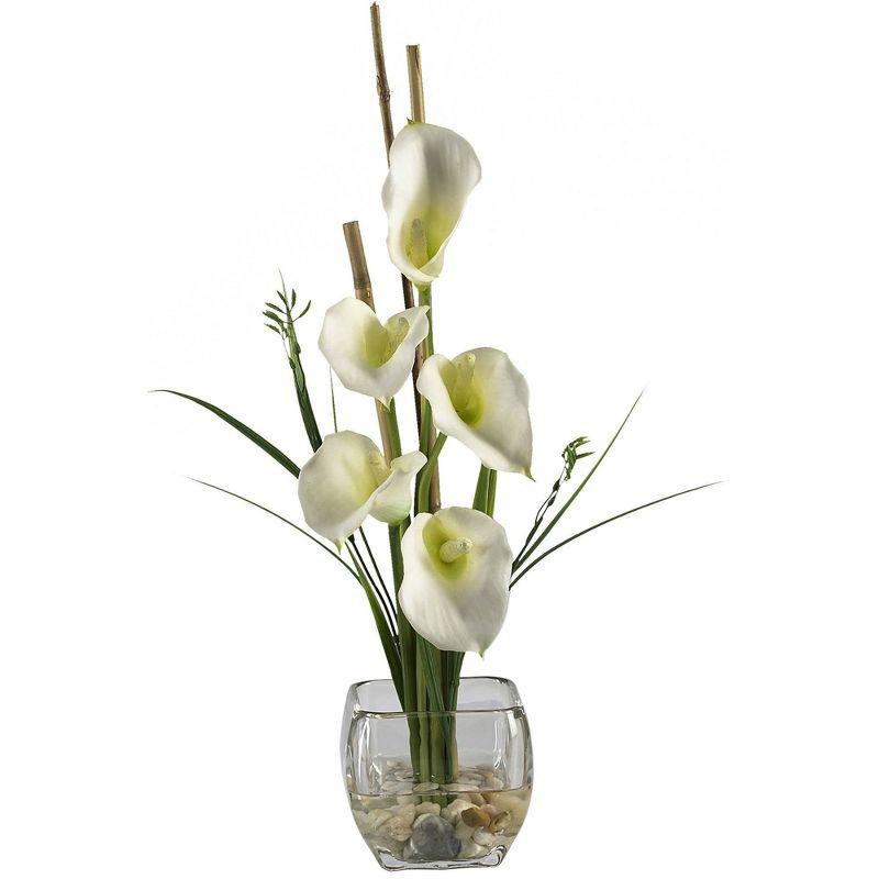Nearly Natural Calla Lily Liquid Illusion Silk Flower Arrangement, Pink