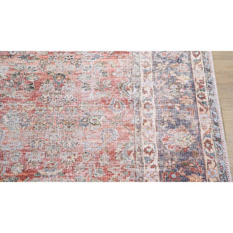 5'3"x7' Kemer Traditional Machine Washable Rug Rust - Artistic Weavers: 5x7 Pet Friendly Flatweave Indoor Rug