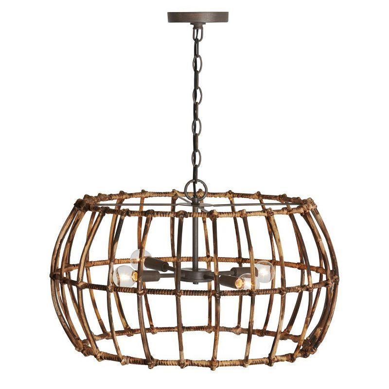 Capital Lighting Sanibel 4 - Light Pendant in  Blazed Rattan/Nordic Grey