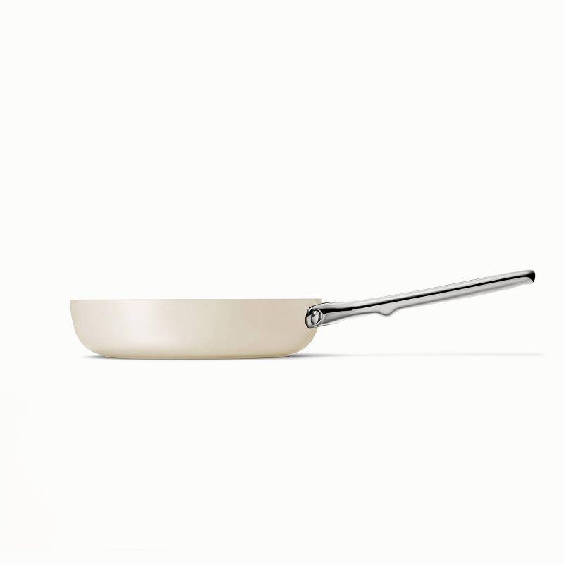 Caraway Home 8" Mini Fry Pan Cream: Nonstick Ceramic, Stainless Steel Handle, Oven-Safe, Induction Compatible