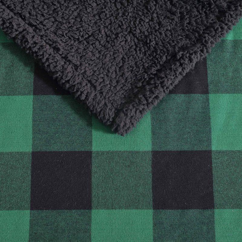 Eddie Bauer Cabin Plaid Flannel/Sherpa Throw Blanket