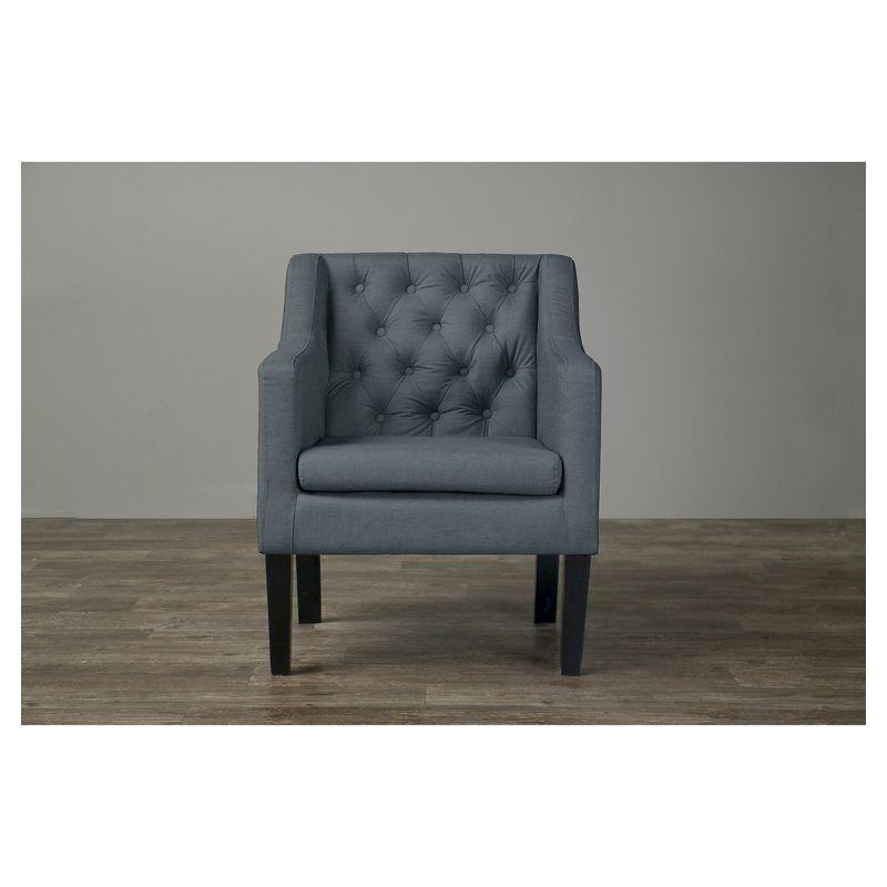 Elegant Brittany Gray Microfiber Club Chair with Wood Legs