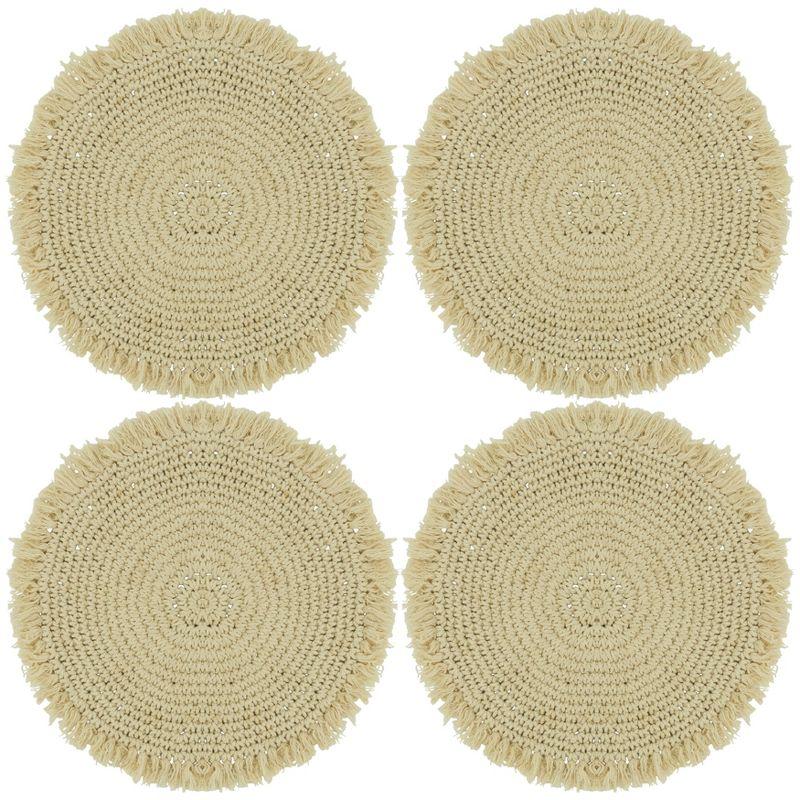 Saro Jaelyn Collection Cotton Round Placemat (Set of 4)
