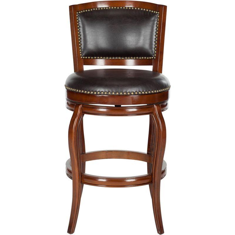 Pasquale Swivel Bar Stool - FOX7011 - Walnut/Brown - Safavieh Couture