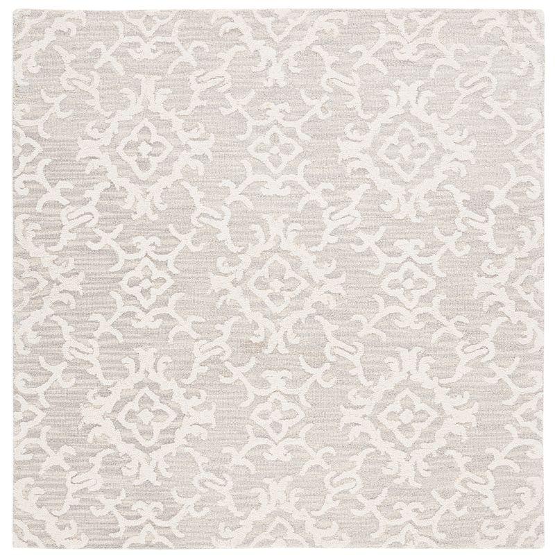 Blossom BLM104 Hand Tufted Area Rug - Grey/Ivory - 4'x4' - Safavieh.