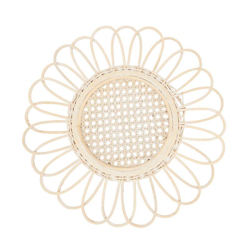 Cream Scallop Round Rattan Placemats, Set of Four