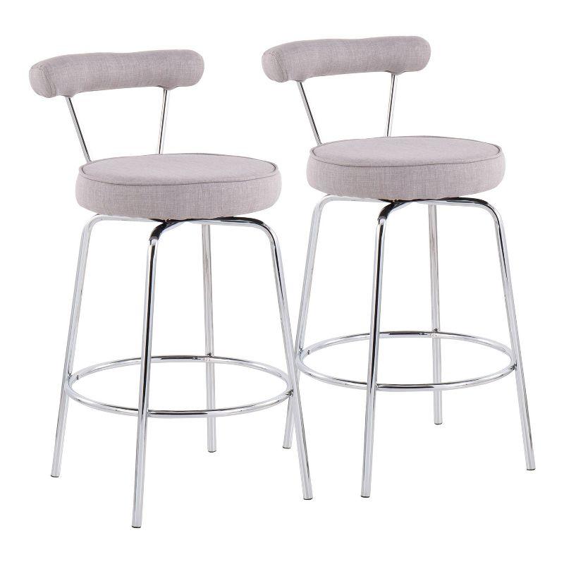 Wenty Upholstered Counter Extra Tall Stool with Metal Frame (Set of 2)