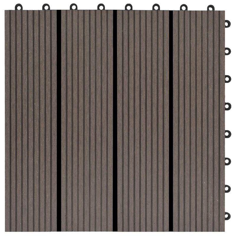 VidaXL 11 Pieces Decking Tiles WPC 11.8" x 11.8" 1 Sqm