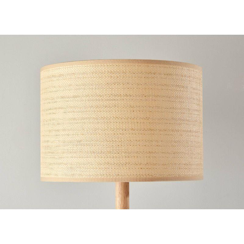 Ellis Floor Lamp Natural - Adesso: Rattan Shade, Wood Base, 3-Way Switch, UL Listed