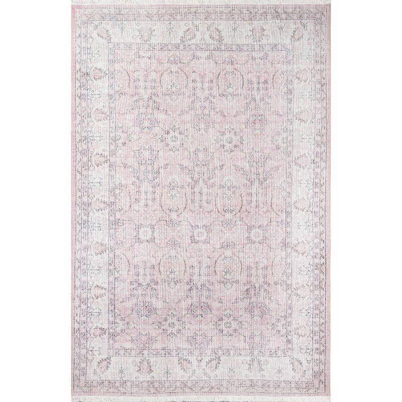 2'x3' Helena Accent Rug Light Pink - Momeni: Bohemian Ikat Design, Low Pile, Indoor Rectangle Rug, Polyester & Cotton