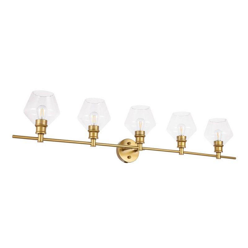 Elegant Lighting Gene 5 light Brass and Clear glass Wall sconce