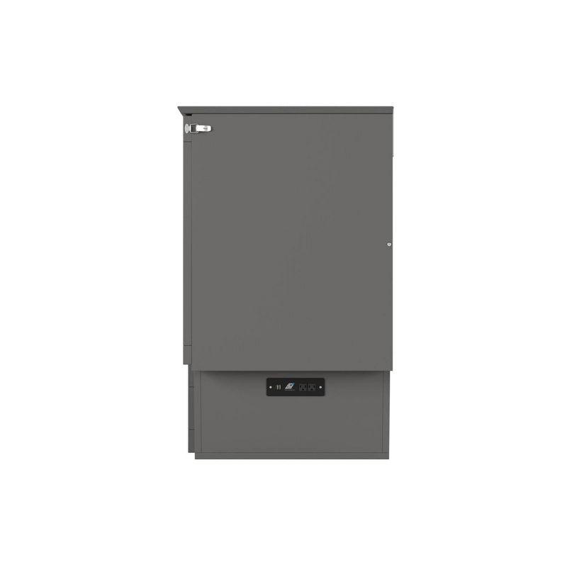 Queen Nantucket Murphy Bed Chest USB Turbo Charger Gray - AFI: Space-Saving, Built-In Charging, No Box Spring Required