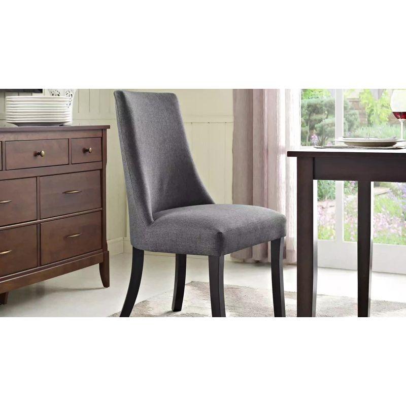 Elegance Beige Microfiber Parsons Side Chair with Wood Legs