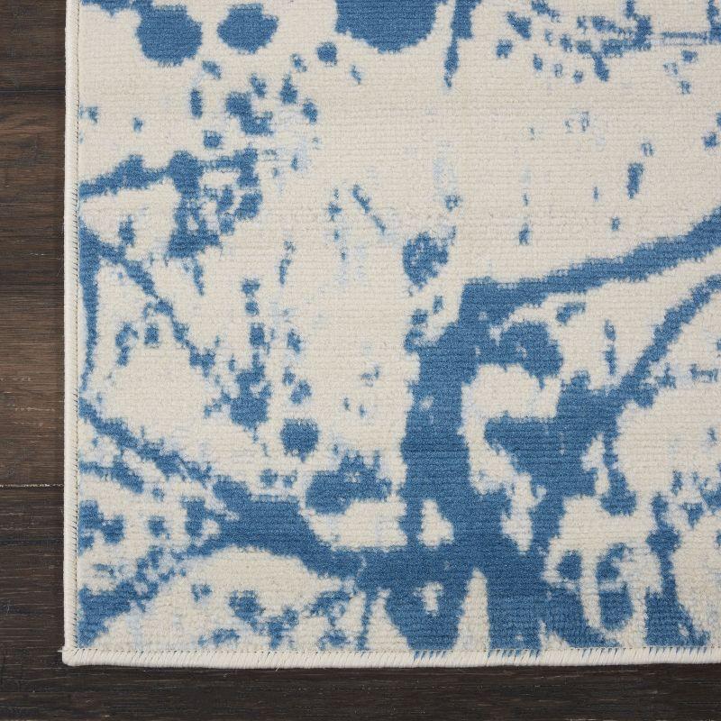 Nourison Jubilant 2' x 4' Ivory/Blue Area Rug Contemporary Artistic Abstract by Nourison