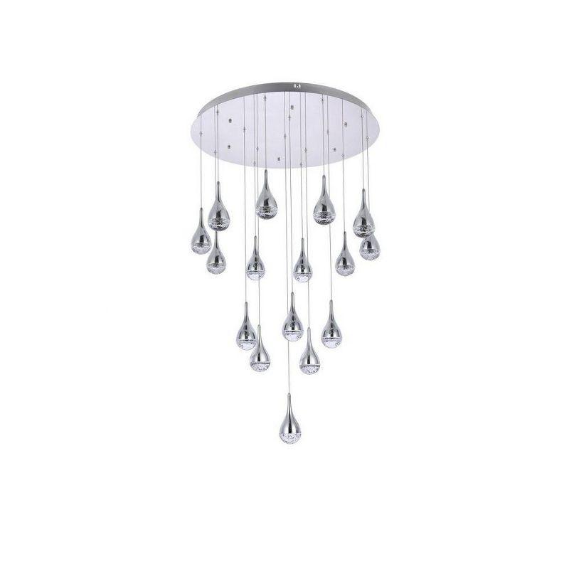 Amherst 36" Chrome LED Chandelier with Crystal Accents