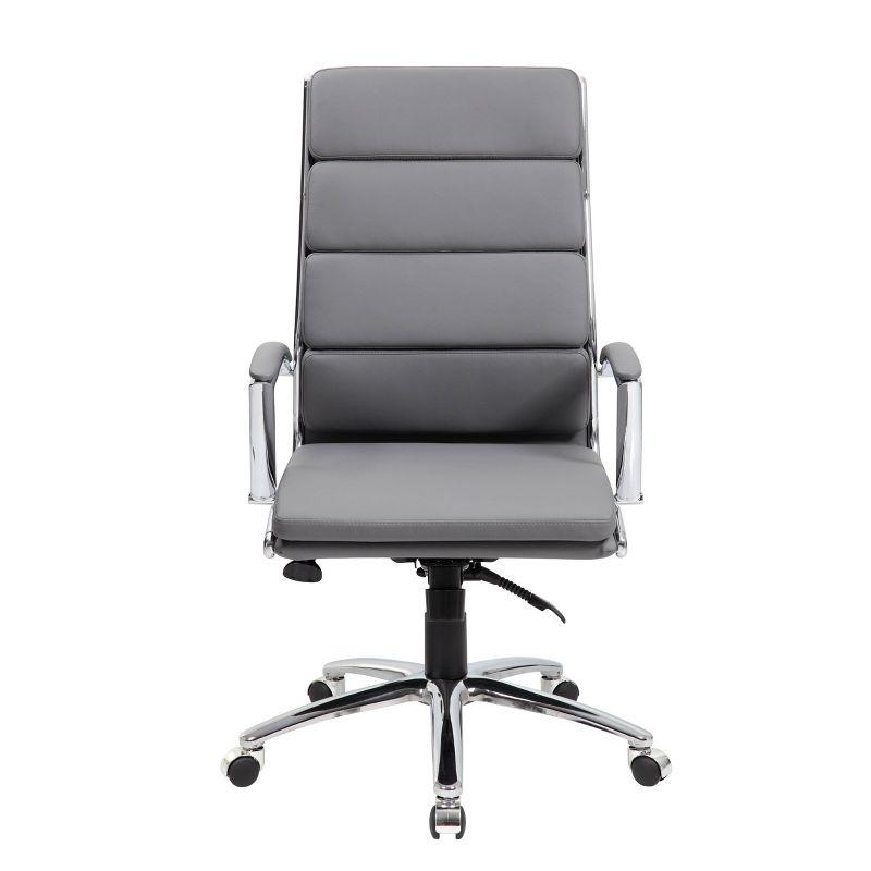 High-Back Executive Swivel Chair with Chrome Base in Gray