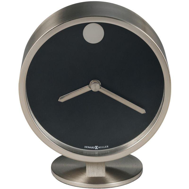 Aurora Modern & Contemporary Analog Metal Quartz Movement / Crystal Tabletop Clock in Nickel