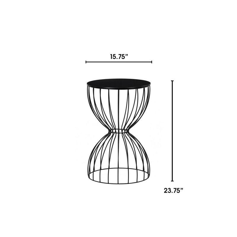 Elle Decor Elle Decor Cami Modern Hourglass Metal End Table, Decorative Round Accent Coffee Table or Nightstand