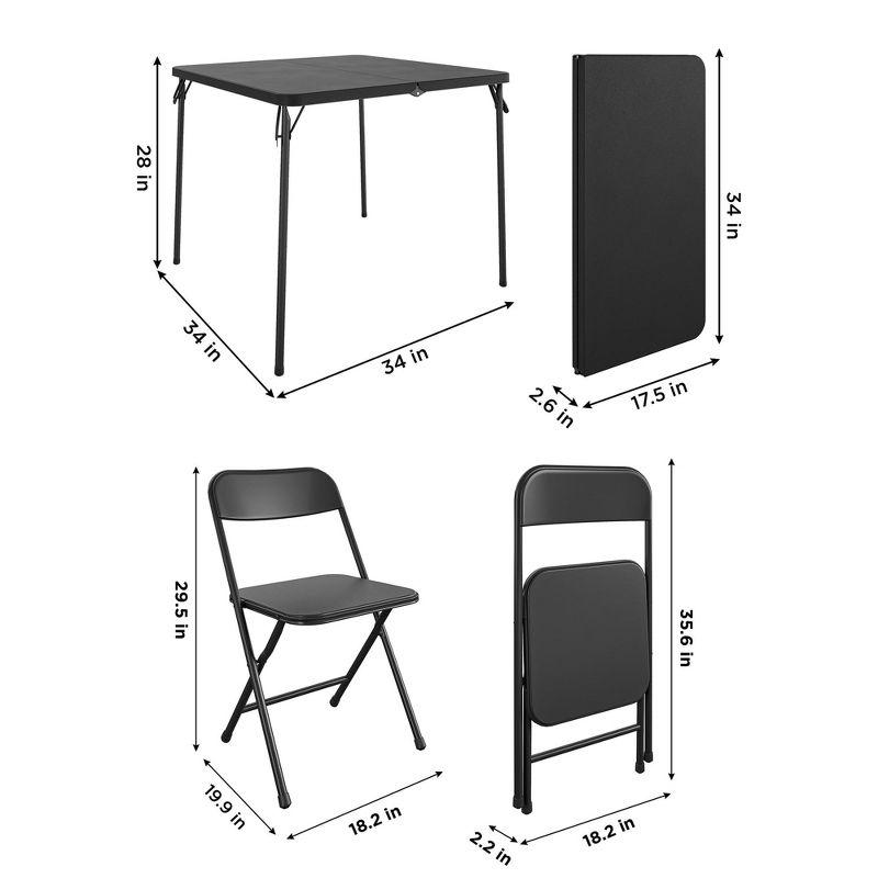 COSCO COSCO 5-Piece Solid Resin Centerfold Table & Chair Dining Set