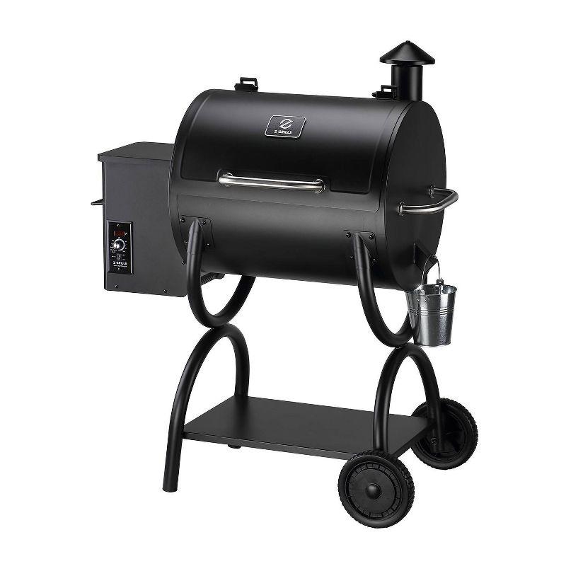 Black Cast Iron Wood Pellet Grill with Rotisserie