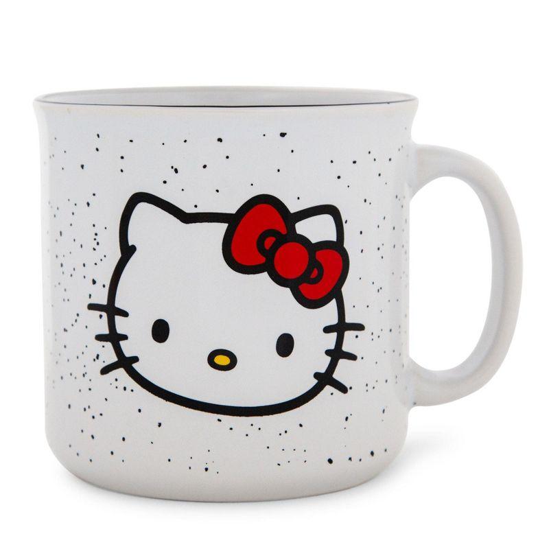 Silver Buffalo Sanrio Hello Kitty Speckled Ceramic Camper Mug | Holds 20 Ounces