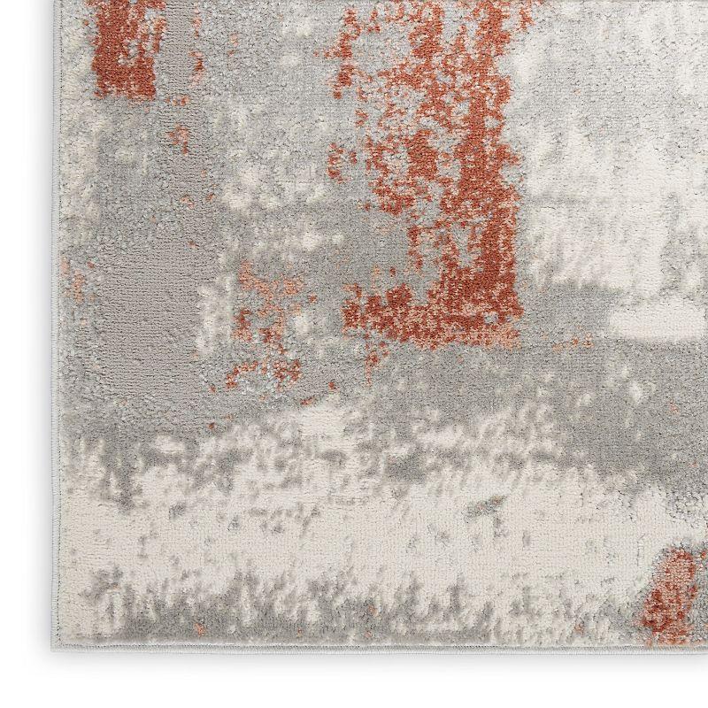 Handmade Grey Brick Abstract Synthetic Area Rug