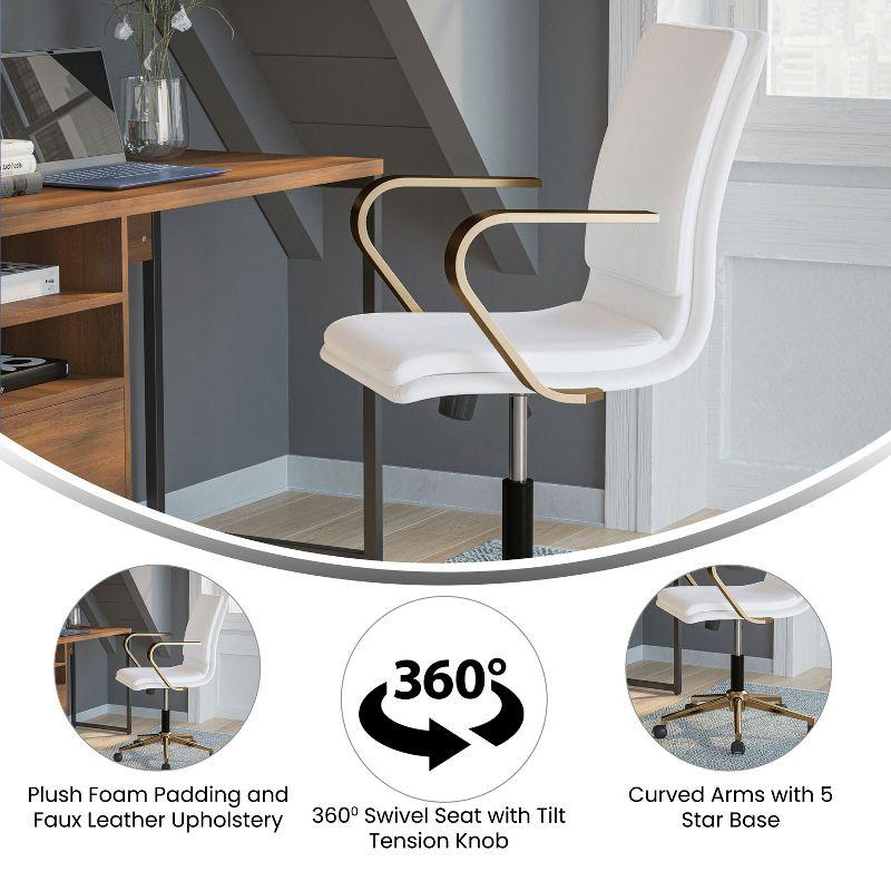 Flash Furniture Mid-Back Designer Upholstered Swivel Executive Office Chair with Armrests