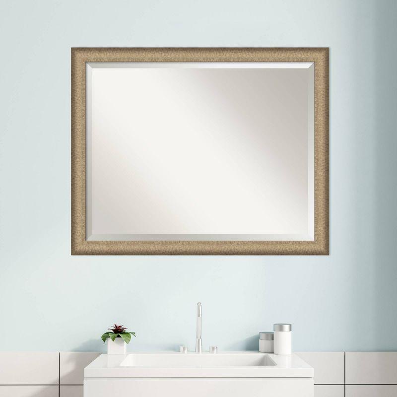 Elegant Brushed Framed Bathroom Vanity Wall Mirror - Amanti Art