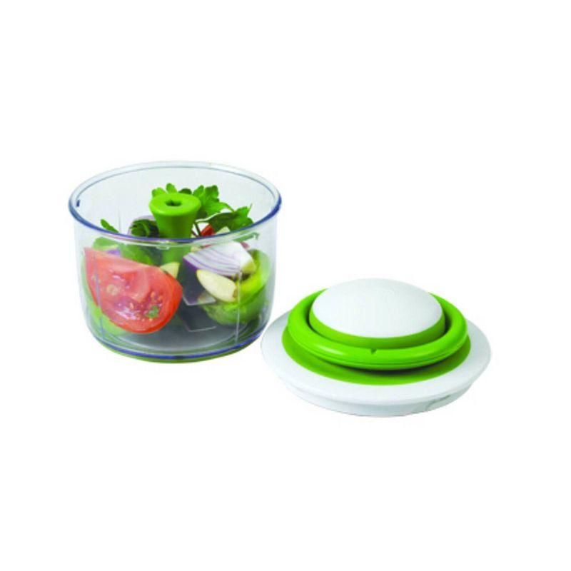 Chef'n Veggie Chopper: Manual Food Chopper, Plastic & Metal, Hand Wash, 1 Blade, Green, 4-Piece Set