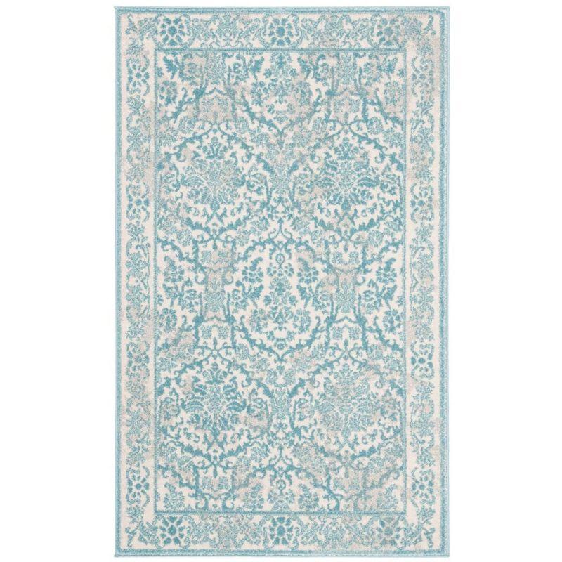 Evoke EVK242 Power Loomed Indoor Area Rug - Ivory/Light Blue - 4'x6' - Safavieh