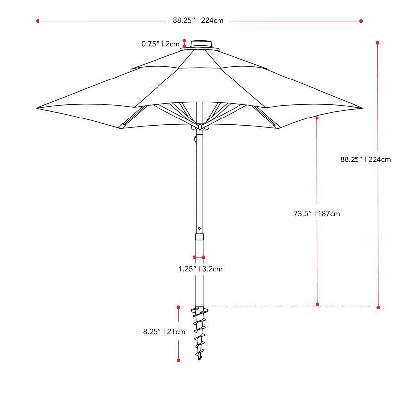 Yellow UV Resistant 7.5ft Beach and Patio Umbrella with Steel Frame