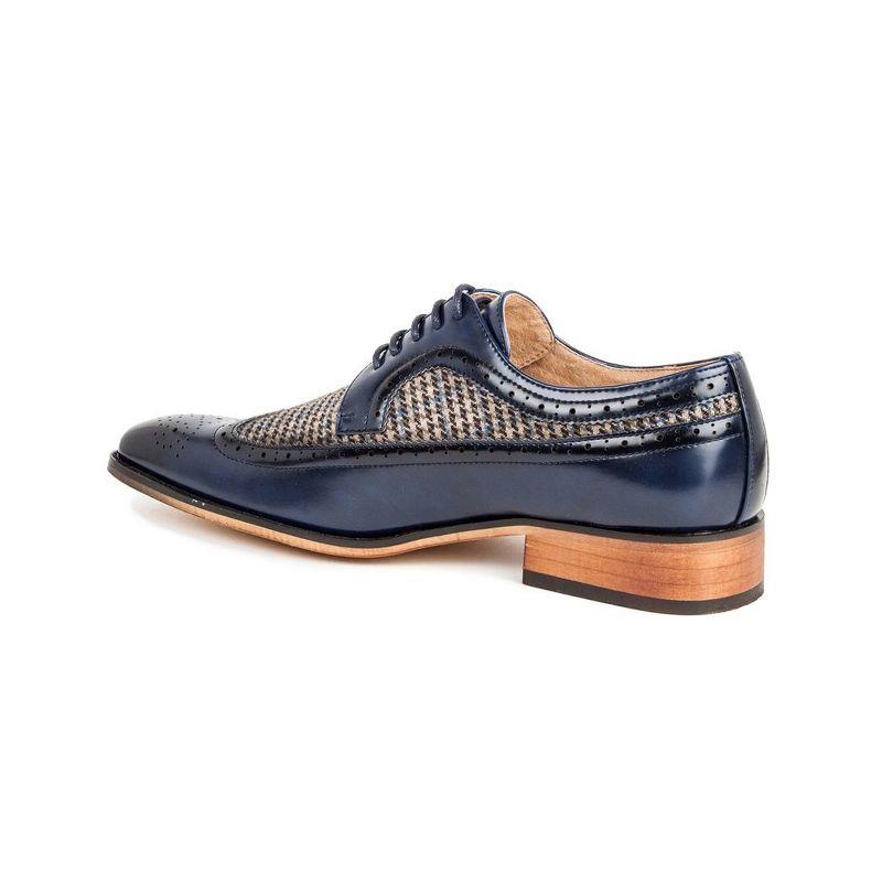 Gino Vitale Men's Wing Tip Brogue Two Tone Shoes,BLUE,8